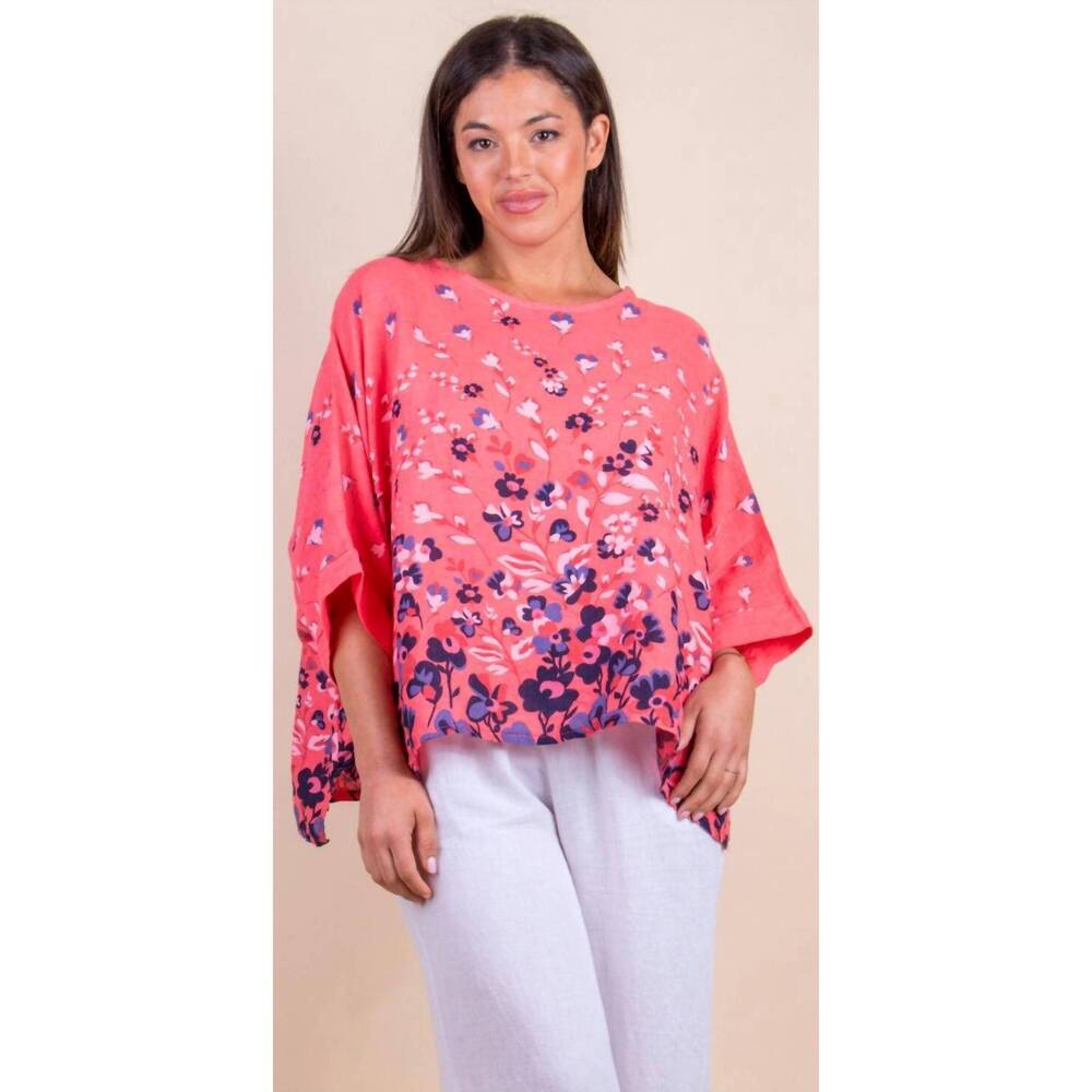 NEW GIGI MODA lucy floral blouse in coral